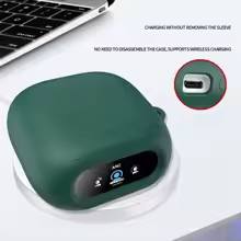 کاور سیلیکونی محافظ کیس هدفون انکر Soundcore Liberty 5 proهمراه با قلاب کارابین