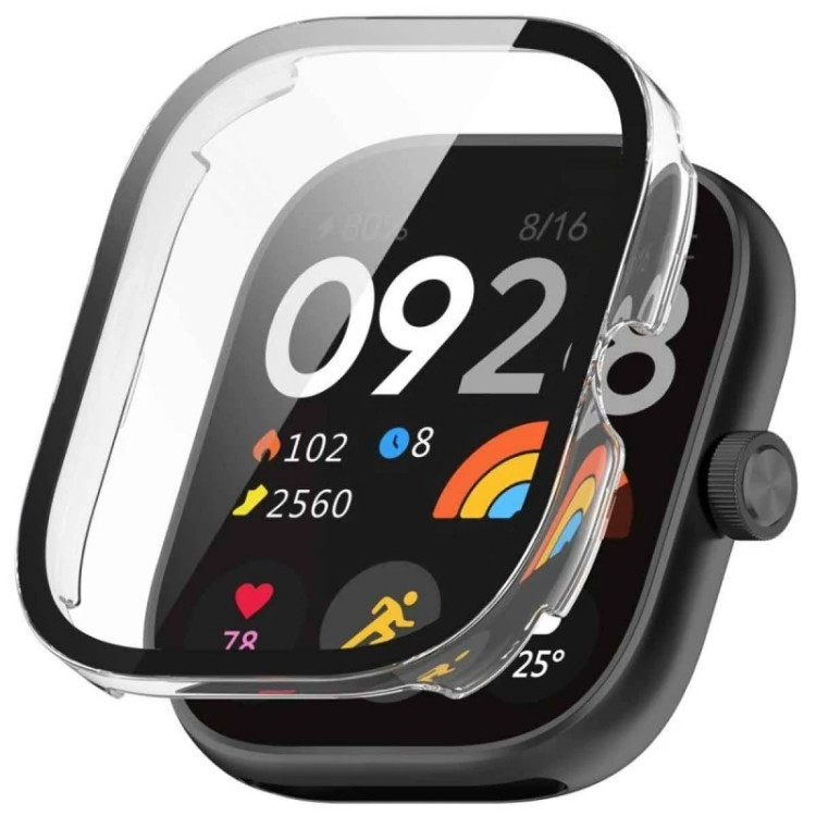 کاور به همراه گلس مدل PC مناسب برای ساعت هوشمند شیائومی ردمی واچ 5 اکتیو Redmi Watch 5 Active- مشکی