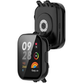 کاور به همراه گلس مدل PC مناسب برای ساعت هوشمند شیائومی ردمی واچ 5 اکتیو Redmi Watch 5 Active- مشکی