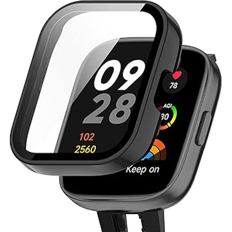 کاور به همراه گلس مدل PC مناسب برای ساعت هوشمند شیائومی ردمی واچ 5 اکتیو Redmi Watch 5 Active- مشکی