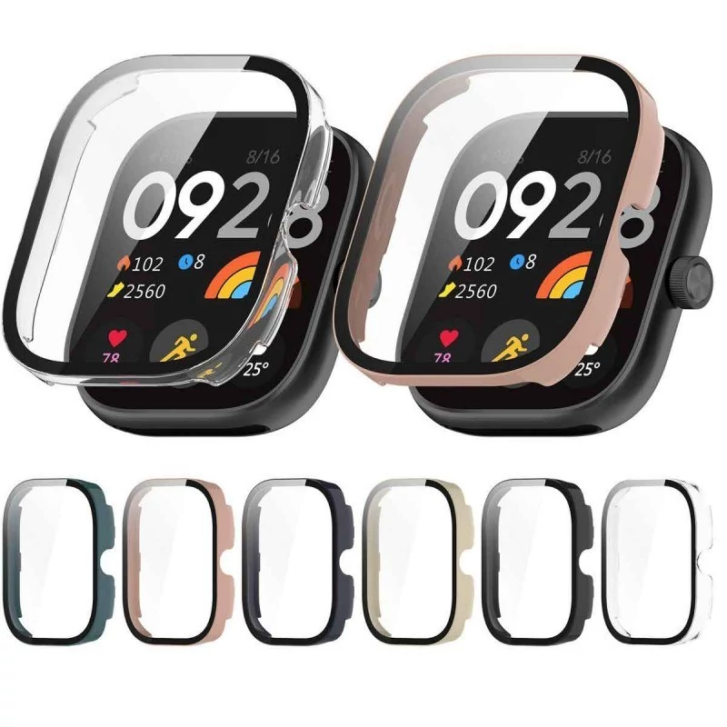 کاور به همراه گلس مدل PC مناسب برای ساعت هوشمند شیائومی ردمی واچ 5 اکتیو Redmi Watch 5 Active- مشکی