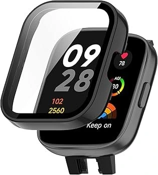 کاور به همراه گلس مدل PC مناسب برای ساعت هوشمند شیائومی ردمی واچ 5 اکتیو Redmi Watch 5 Active- مشکی