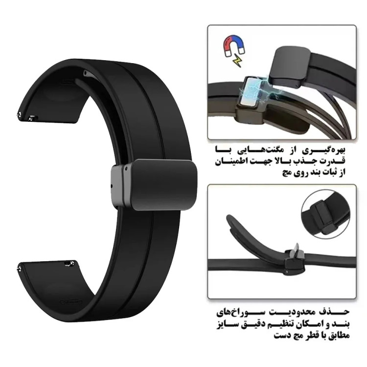 بند سیلیکونی با قفل مگنتی مناسب ساعت هواویWatch GT runner